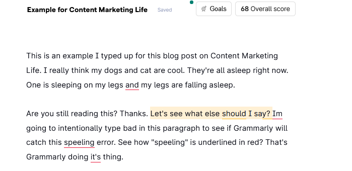 A screenshot of Grammarly, showing how it works