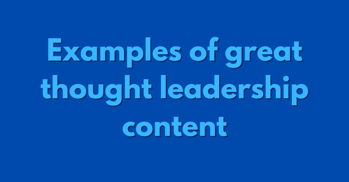 thought leadership examples